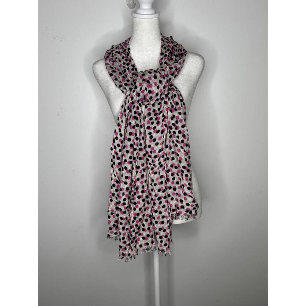 Kate Spade Polka Dot Scarf Black Pink Gold